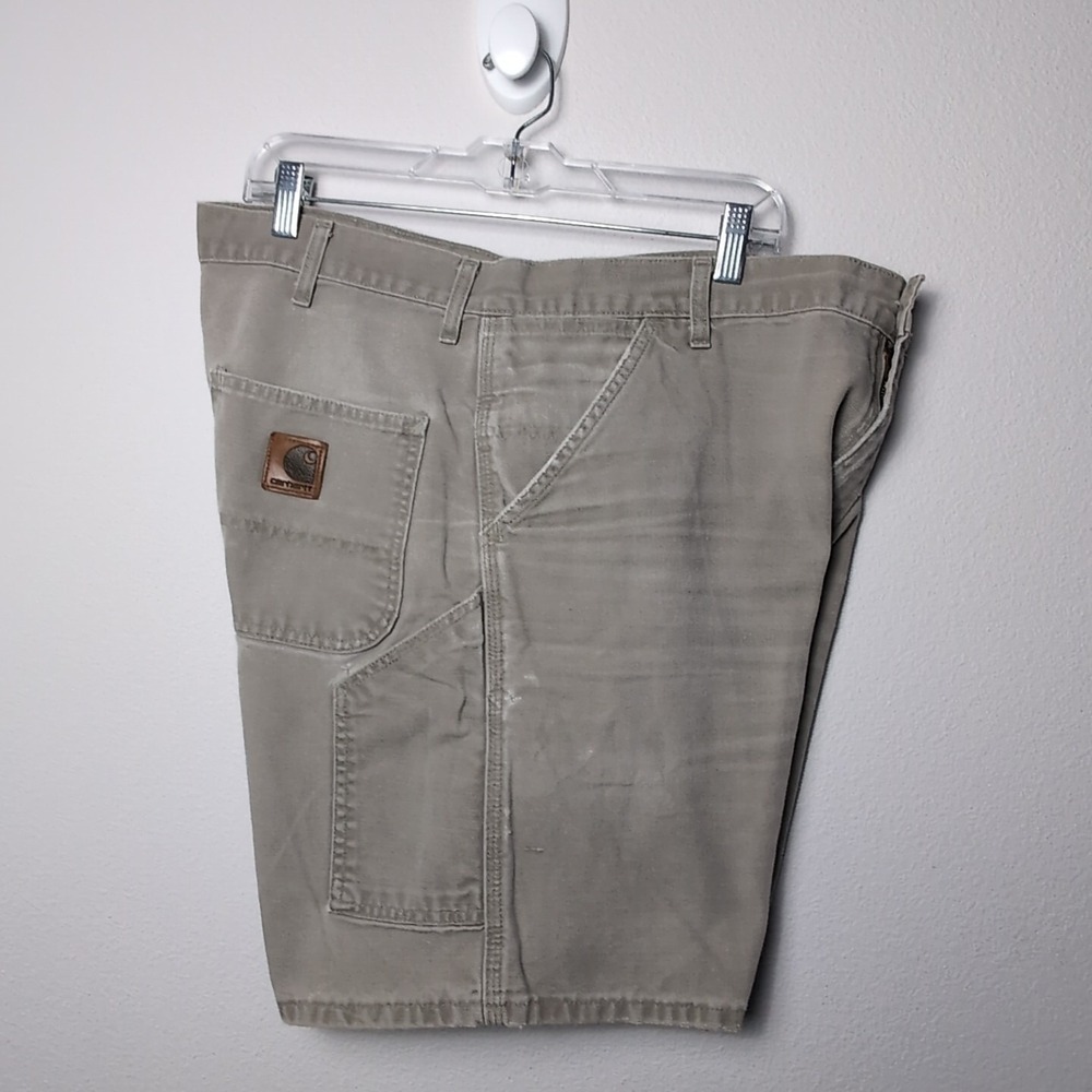 Vintage Carhartt Carpenter Short Men's 40x7.5 Gray B25 DES 90s Distressed - Picture 3 of 14